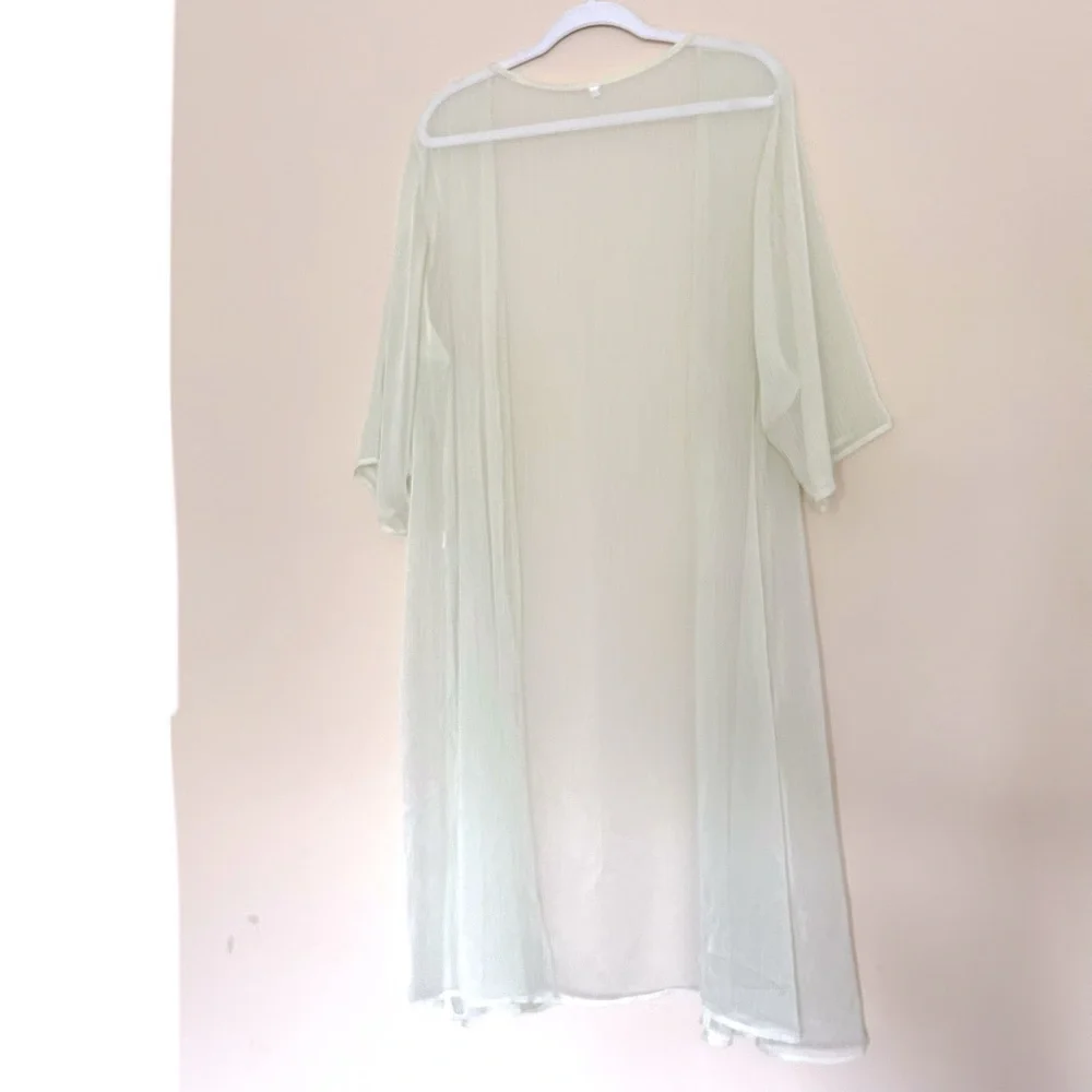 Elegant Women’s Sheer Intimates Coverup in Light Green / Yellowish Color